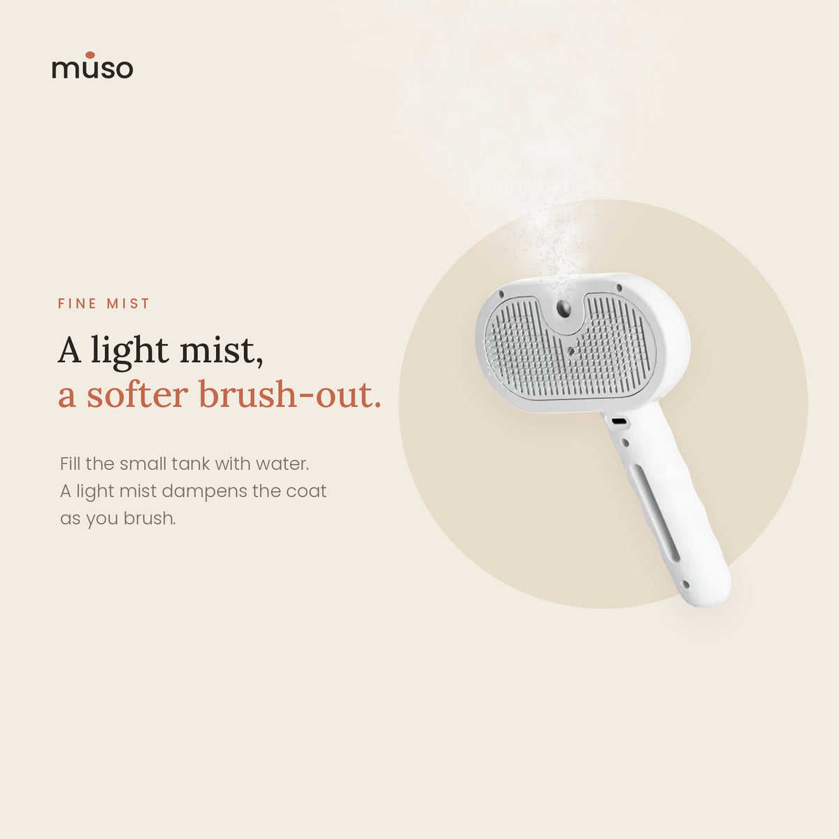 The Mist Brush – Spray Grooming Brush for Cats and Dogs