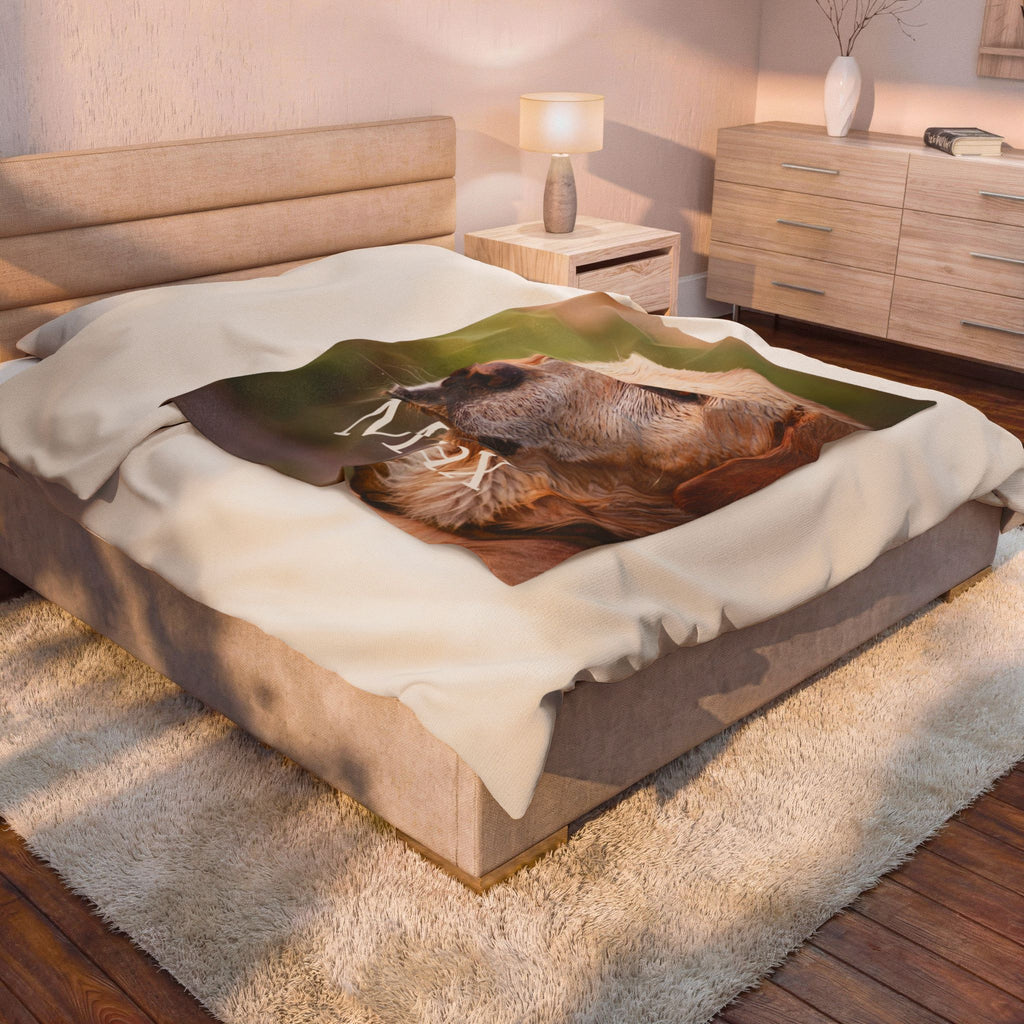 Personalized pet blanket with your own pet photo and name