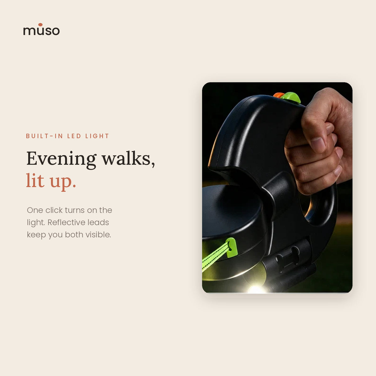 The Double Leash – Retractable Leash for Two Dogs with LED Light