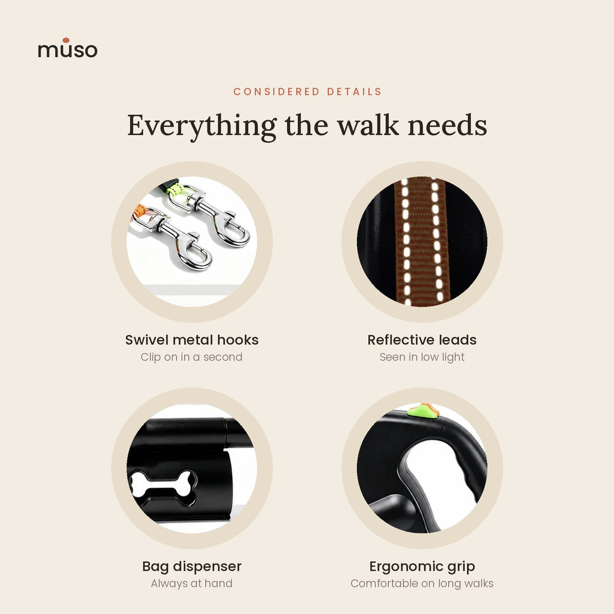The Double Leash – Retractable Leash for Two Dogs with LED Light