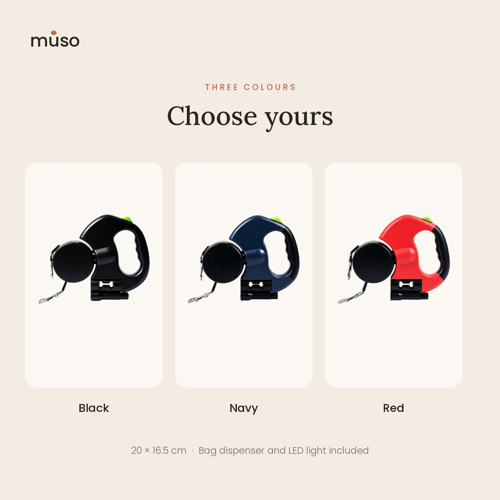 The Double Leash – Retractable Leash for Two Dogs with LED Light