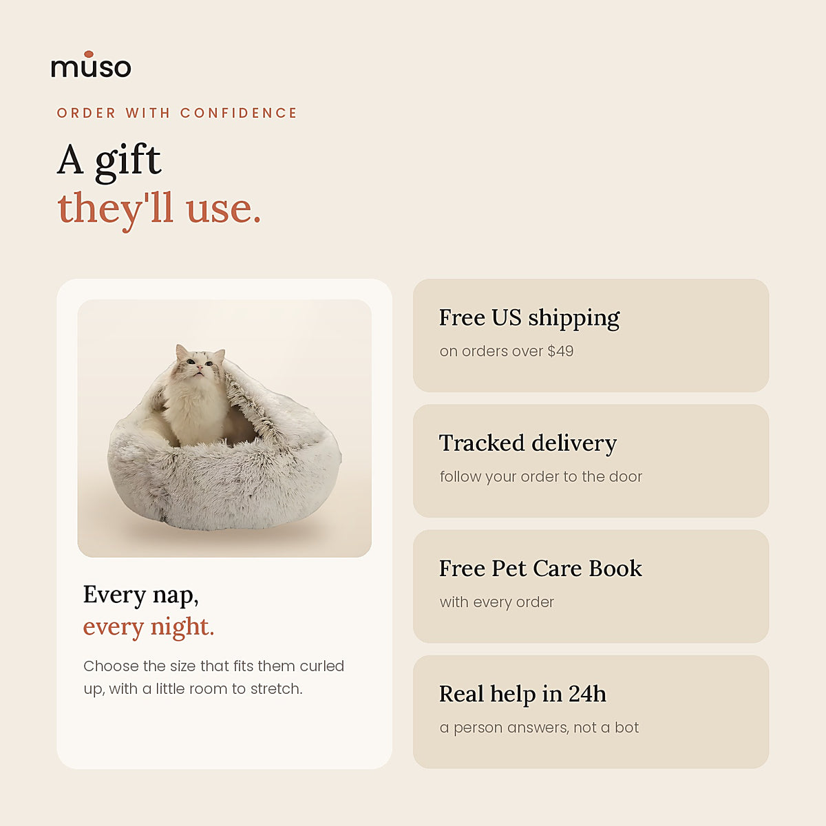 The Cozy Cave: free US shipping over $49 and tracked delivery