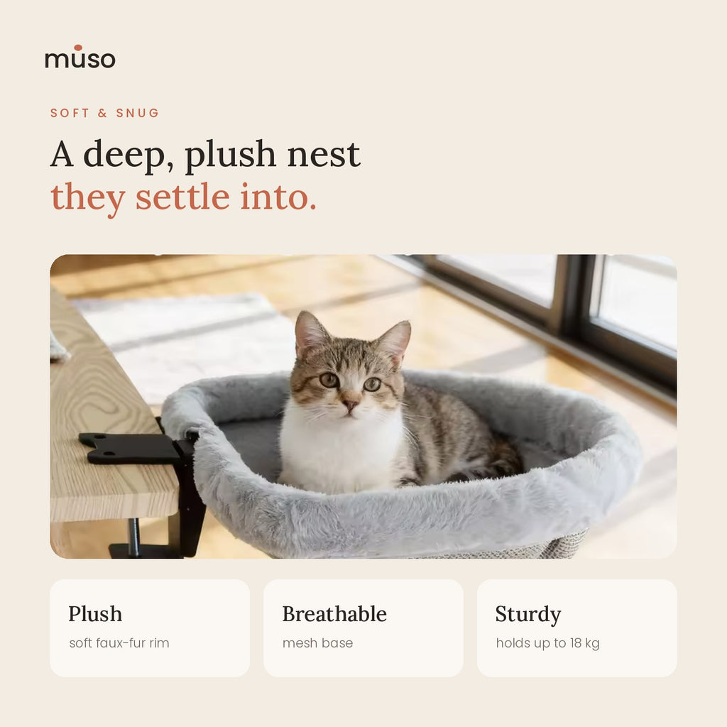 The Desk Nest – Cat Bed That Clamps to Your Desk