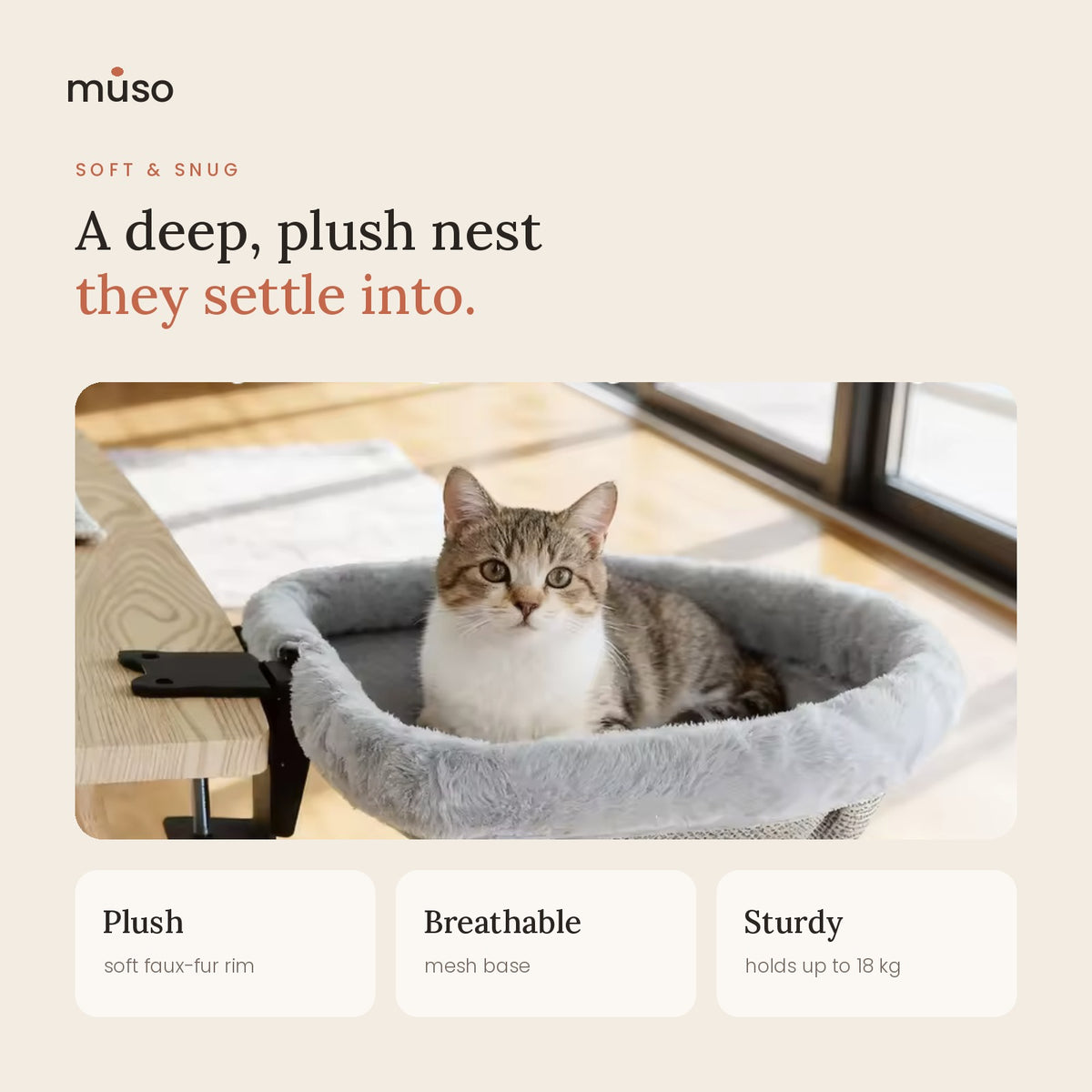 The Desk Nest – Cat Bed That Clamps to Your Desk