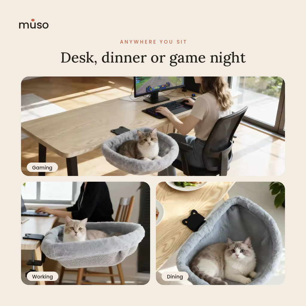 The Desk Nest – Cat Bed That Clamps to Your Desk