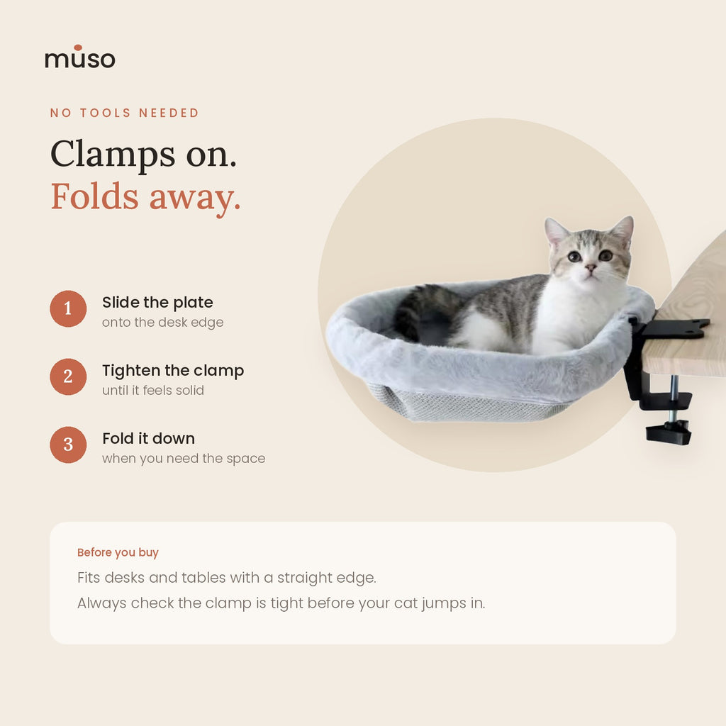 The Desk Nest – Cat Bed That Clamps to Your Desk