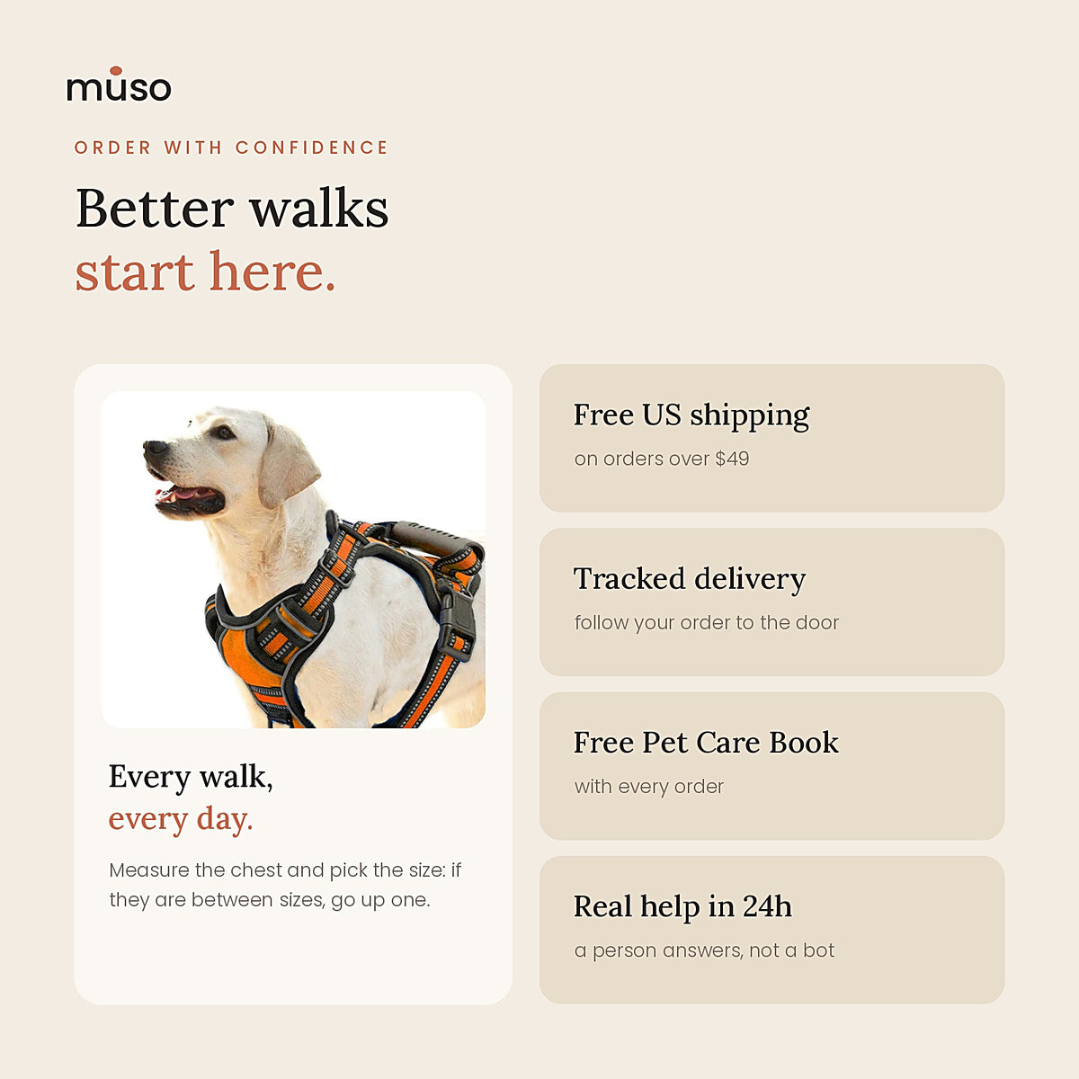 The Easy Walk Harness: free US shipping over $49 and tracked delivery