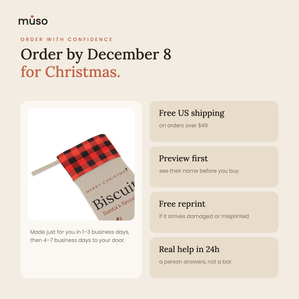 Order by December 8 for Christmas delivery