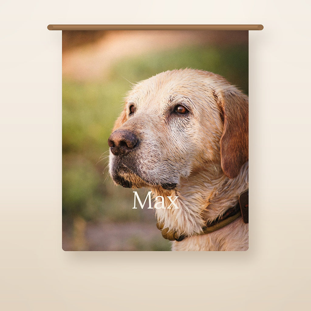 The Portrait Blanket by MUSO printed with a dog's photo and name
