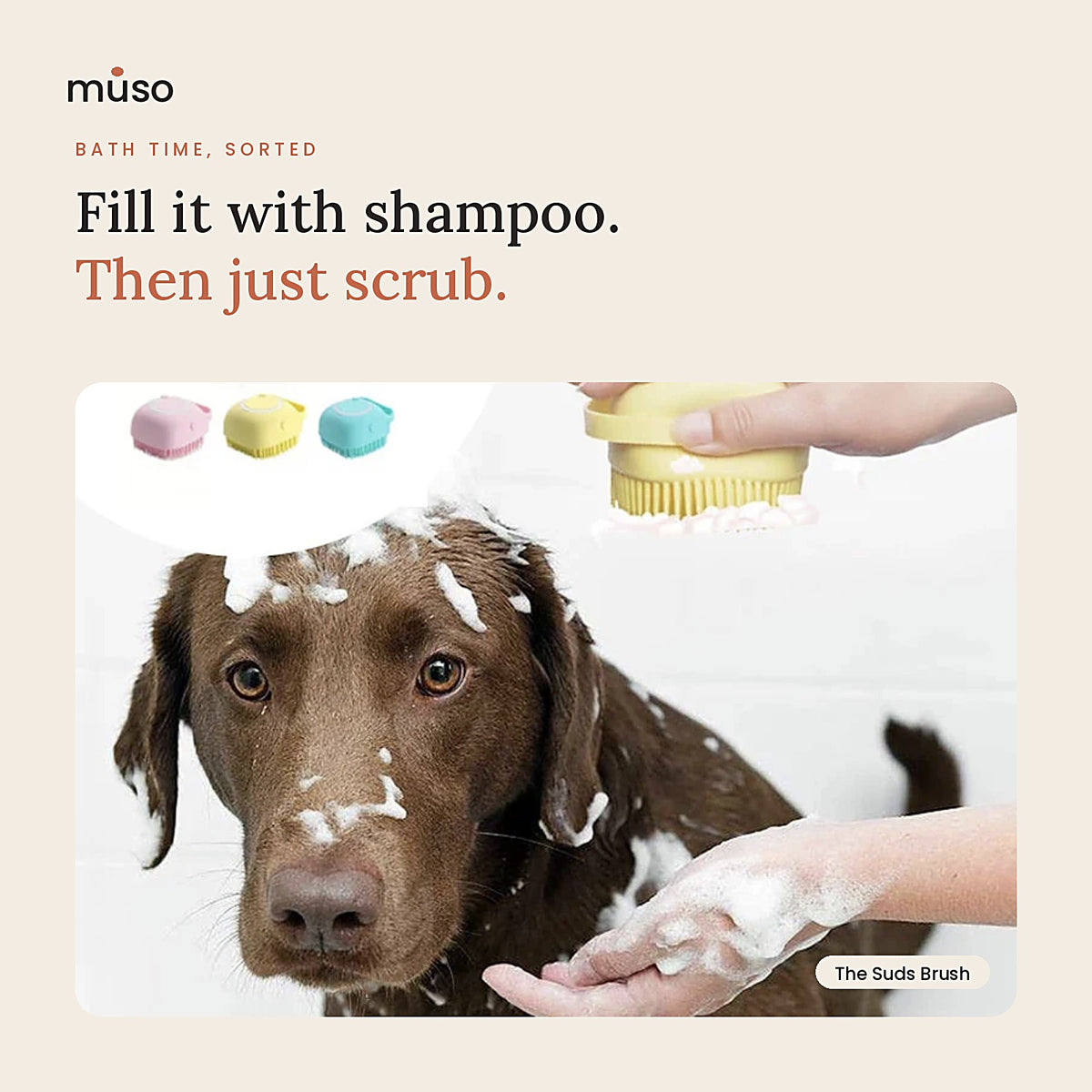 The Suds Brush: in use at home